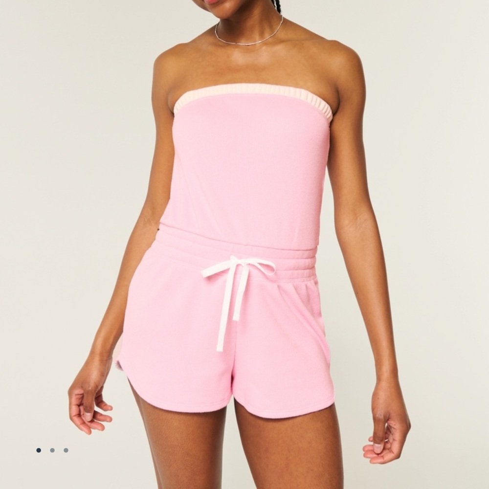 Hollister/Gilly Hicks Pink Strapless Jumpsuit